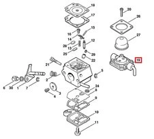 Bride de Carburateur pour machine thermique Stihl - Ref 4140-120-2250