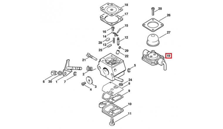 Bride de Carburateur pour machine thermique Stihl - Ref 4140-120-2250