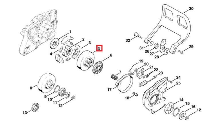 Pignon d'entraînement de chaîne 3/8" - 7 Dents pour tronçonneuse Stihl - Ref 1119-640-2000