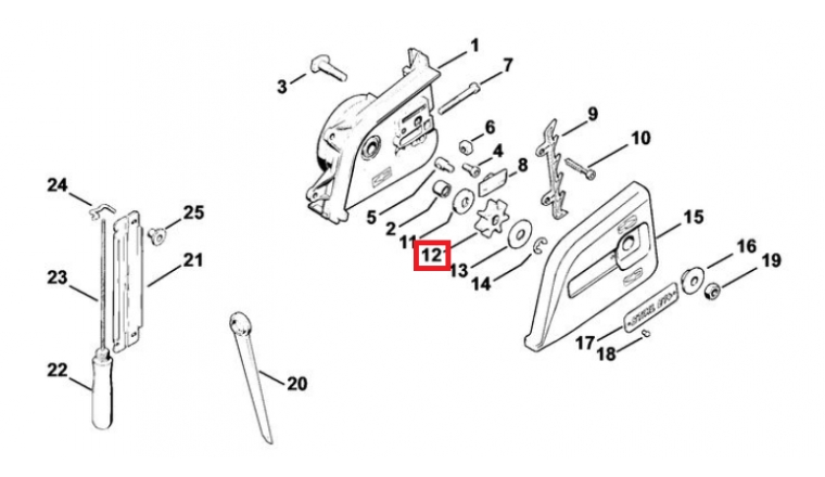 Pignon 3/8"  7 dents pour Tronçonneuse Stihl - Ref 1206-642-1301