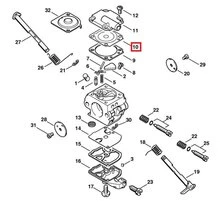 Membrane de Réglage Carburateur machine thermique Stihl - Ref 4129-121-4700