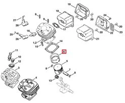 Segment de Piston pour Tronçonneuse 024 et MS 240 Stihl - Ref 1121-034-3005