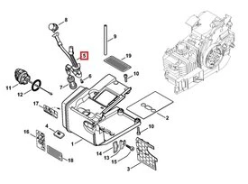 Durite d'aspiration carburant pour tronçonneuse MS 200 Stihl - Ref 1129-350-3600