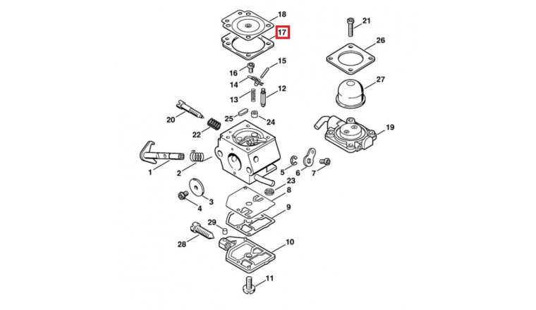 Joint de Carburateur pour machine thermique Stihl - Ref 4129-129-0902