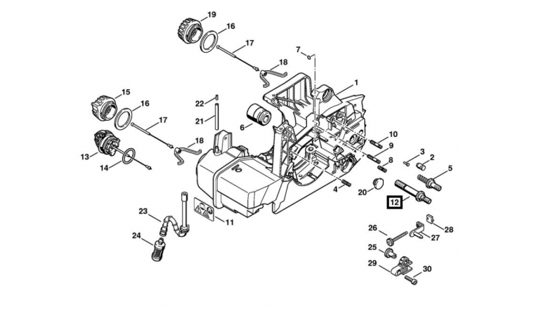 Vis d'Assemble Moteur pour tronçonneuse 029, 039, MS290, MS 310 et MS 390 Stihl - Ref 1127-664-2405 