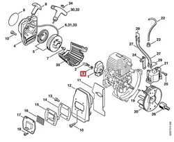 Ressort coudé pour entraîneur de machine thermique Stihl - Ref 0000-998-0612