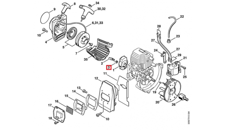 Ressort coudé pour entraîneur de machine thermique Stihl - Ref 0000-998-0612