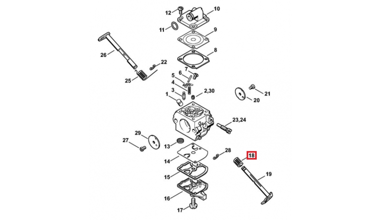 Ressort de Rappel de Carburateur pour Machine Thermique Stihl - Ref 1123-122-3000