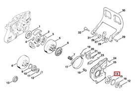 Rondelle pour pignon d'entraînement Tronçonneuse Stihl - Ref 1119-642-7800