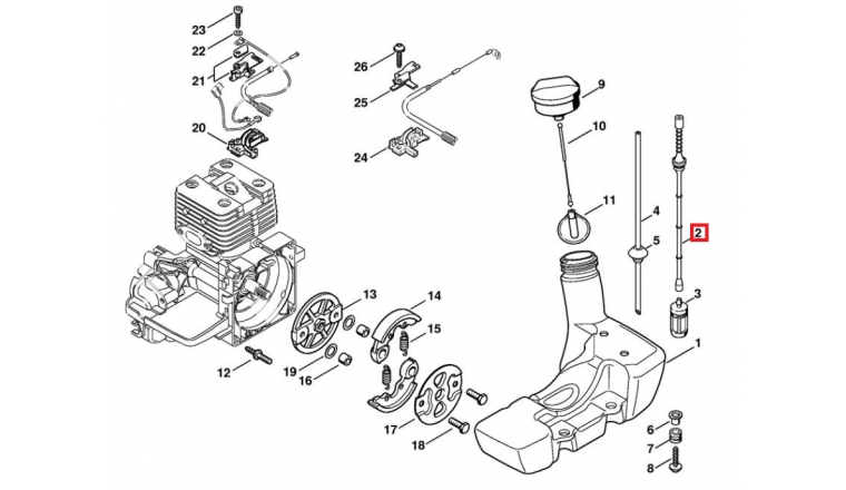 Durite d'Aspiration Carburant pour machine thermique Stihl - Ref 4128-358-0800