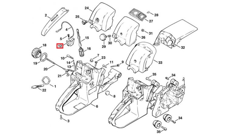 Ressort de Connexion pour Tronçonneuse 028 et 038 Stihl - Ref 1118-442-1600