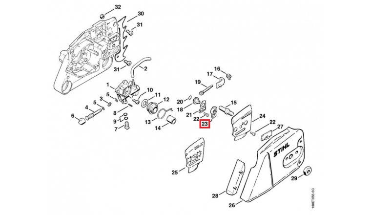 Support Tendeur de Chaîne pour Tronçonneuse Stihl - Ref 1122-664-4500