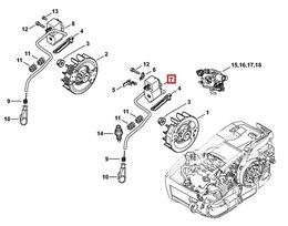Module d'Allumage pour Tronçonneuse MS 201 Stihl - Ref 1145-400-1303