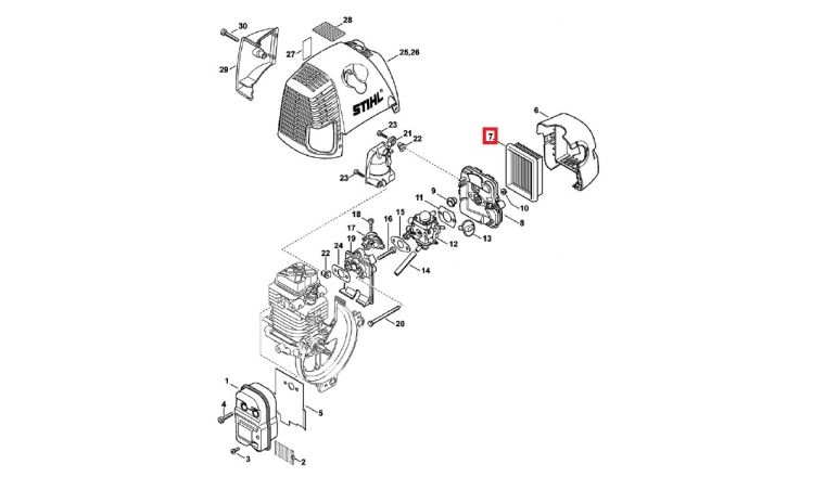 Filtre à Air pour Machine Thermique BT 121, FS 250 ... Stihl - Ref 4134-141-0300