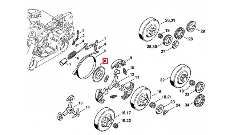 Rondelle de protection pour Tronçonneuse MS 290, MS 310... Stihl - Ref 1127-162-1000