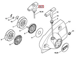 Poignée de lanceur pour Découpeuse thermique TS 350, TS 420... Stihl - Ref 0000-190-3414