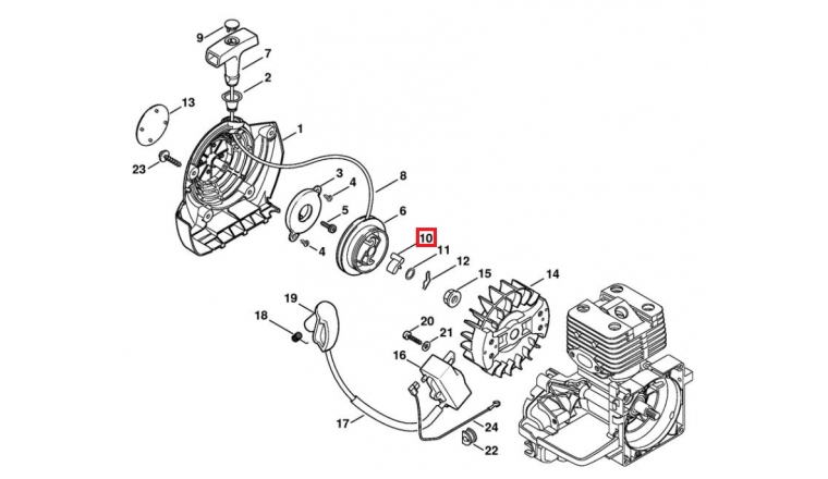 Cliquet de Lanceur pour BT 120, FS 260, FS 550... Stihl - Ref 1125-195-7200