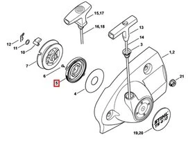 Ressort de rappel de lanceur pour Découpeuse Thermique TS 410, TS 420 ... Stihl - Ref 4224-190-0600