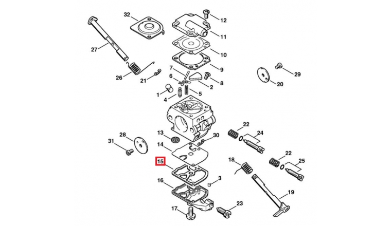 Joint de Carburateur pour BG 50, BR 430, FR 350, FS 400 ... Stihl - Ref 1123-129-0905