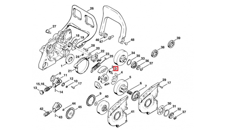 Ressort de tension pour Tronçonneuse 028, 032, 041 ... Stihl - Ref 0000-997-5811