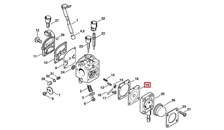 Membrane de Carburateur pour BG 45, FC 75, FS 45, KM 55 .... Stihl - Ref 4229-121-4700
