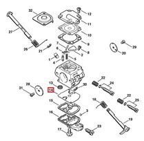 Membrane de Carburateur pour BG 46, FC 55, FR 85, FS 260 ... Stihl - Ref 1129-121-4800