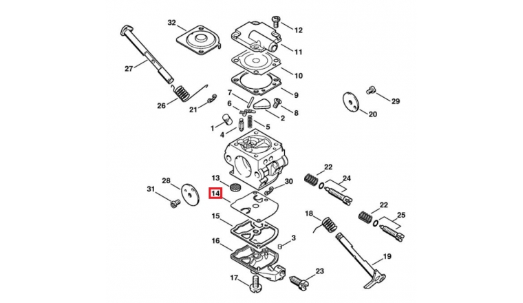 Membrane de Carburateur pour BG 46, FC 55, FR 85, FS 260 ... Stihl - Ref 1129-121-4800