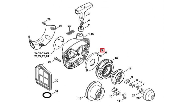 Ressort de Rappel pour débroussailleuse FR 410, FS 460, FS 560 ... Stihl - Ref 4147-190-0600