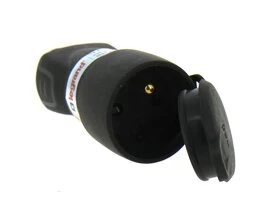 Fiche Electrique Femelle 2P+T avec bouchon IP 44 - 230 V- 16 A Noire Legrand - Ref 050117
