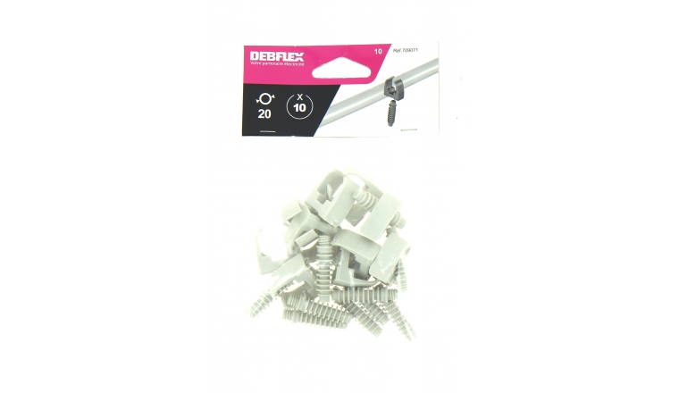 Lot de 10 Clips + Chevilles pour Tube IRL Ø 20 mm - Debflex 709071