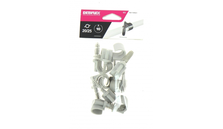 Lot de 10  Clips de fixation pour Gaine ICTA Ø 20 - 25 mm - Debflex 709921