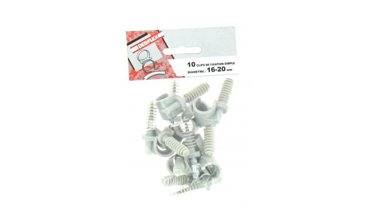 Lot de 10 Clips de fixation pour Gaine ICTA Ø 16 - 20 mm - Debflex 709901