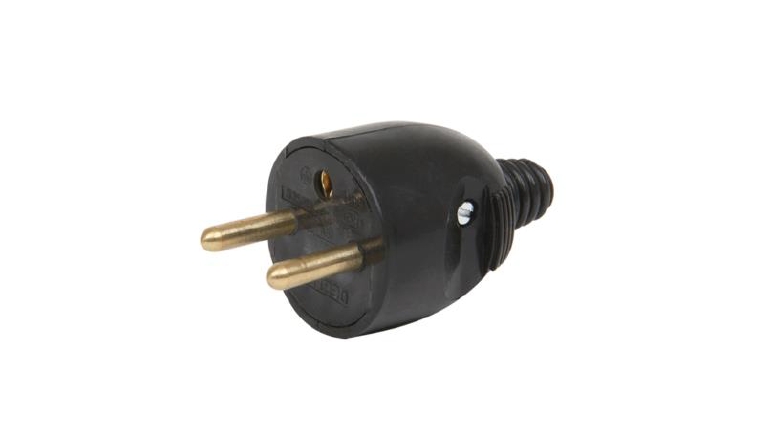 Fiche électrique mâle 2P+T 250 V 16A Noire - Debflex 713280