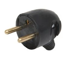 Fiche électrique Mâle 2P+T 16A 250V Sortie Latérale Noire - Debflex 713350