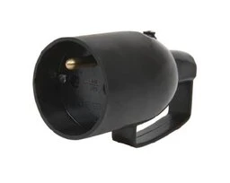 Fiche électrique Femelle avec anneau 2P+T Noire 250V 16A Sortie droite - Debflex 713560