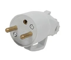 Fiche électrique Mâle avec Anneau 2P+T 250V 16A Grise - Debflex 713780