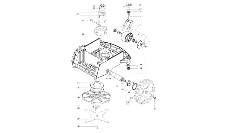 Roue Motrice pour Tondeuse Robot R20AC, R30Ac et ROW1 - Ref 33966 - Outils Wolf