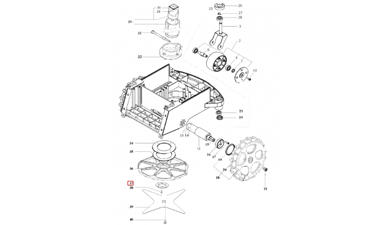 Bride de couronne de Lame pour tondeuse Robot R20AC, R30AC, R50AC et ROW1 - Ref 33903 - Outils Wolf