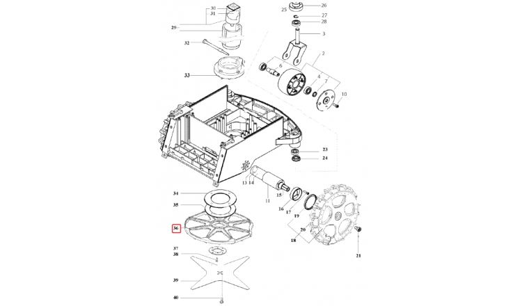 Couronne porte lame pour Tondeuse Robot R20AC, R30AC et ROW1 - Ref 33904 - Outils Wolf