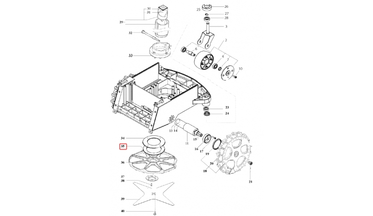 Couronne pour entraînement de lame Tondeuse Robot R20AC, R30AC et ROW1 - Ref 33953 - Outils Wolf