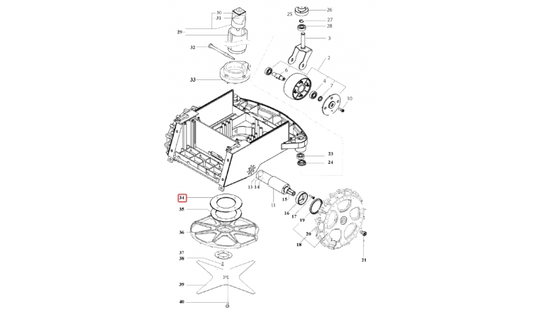 Joint d'étanchéité pour couronne d'entraînement Tondeuse Robot R20AC, R30AC et ROW 1 - Ref 33954 - Outils Wolf