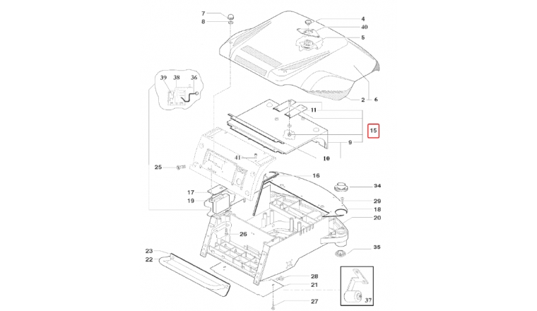 Plaque de Protection Complète Tondeuse Robot R20AC, R30AC et ROW1 - Ref 33918 - Outils Wolf