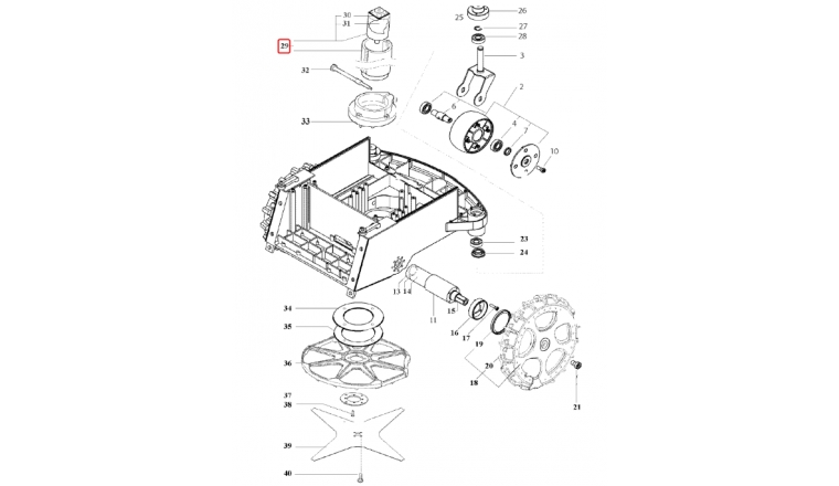 Moteur d'entraînement des lames Tondeuses Robot R20AC et ROW1 - Ref 33988 - Outils Wolf