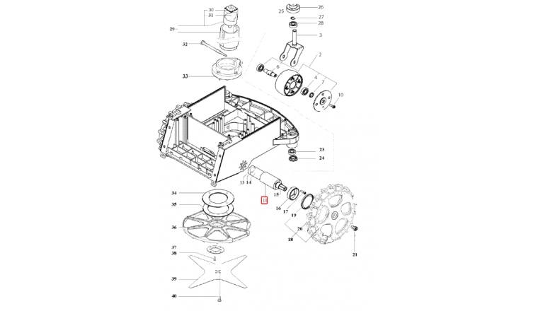 Moteur de roue pour tondeuse robot R20AC et ROW1 - Ref 33996 - Outils Wolf