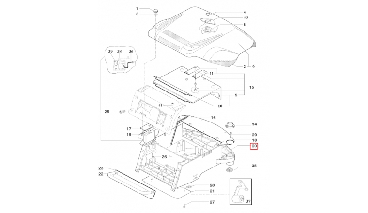 Carter de protection Tondeuse Robot R20AC, R30AC et ROW1 - Ref 33914 - Outils Wolf