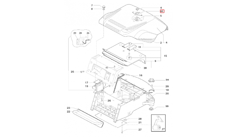 Contact Capot pour tondeuse Robot R20AC et R30AC - Ref 33900 - Outils Wolf