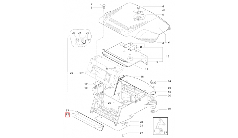 Poignée de transport tondeuse robot R20AC et ROW1 - Ref 33912 - Outils Wolf