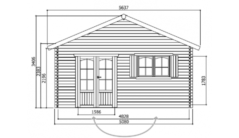 Abri de Jardin en bois WEEK END 23.30 m² S8971