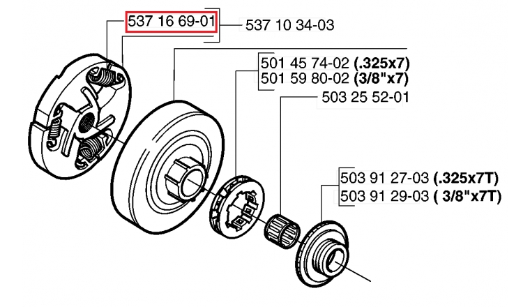 Ressort d'embrayage pour Tronçonneuse CS2159, 357 XP, 359 ... - Ref 537 16 69-01 - Husqvarna