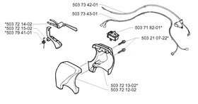 Gâchette de sécurité pour Débroussailleuse GR2026, GR2032, GR2036 ... - Ref 503 72 14-02 - Husqvarna